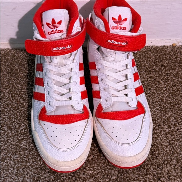 Adidas Forum Mid 'Cloud White Vivid Red' (GY5819) Size US 10 - Picture 2 of 8